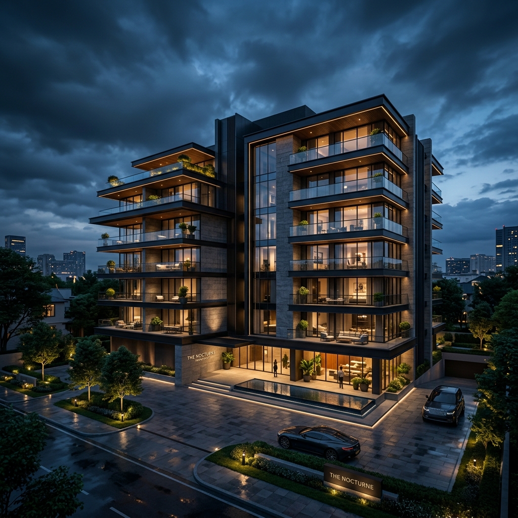 Cinematic luxury residential building